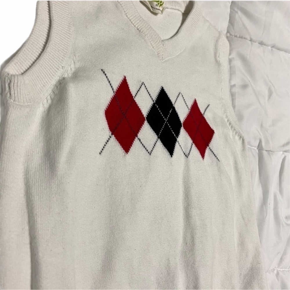 Crazy8 Boys Sweater Vest Cream Red Black Size 5T